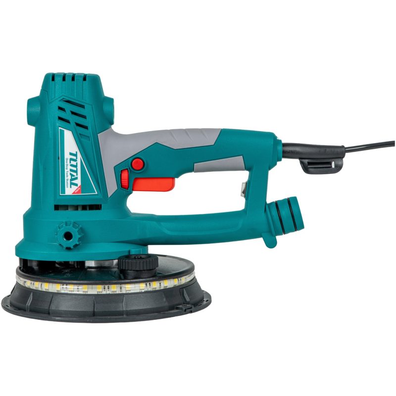 Masina de slefuit pereti si tavane Total TDWS7501, 750 W, 220-240 V, 1500-2700 RPM, 180 diametru disc, 2 m furtun flexibil, sac de praf, 5 discuri slefuit