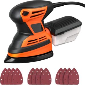 Masina de Slefuit Triunghiulara Velixo®, 12 Bucati de Smirghel, 13.500 rpm, 130W, Sistem de Racire si Fixare, Cutie de Colectare a Prafului, pentru Lemn, Metal, Indepartare...