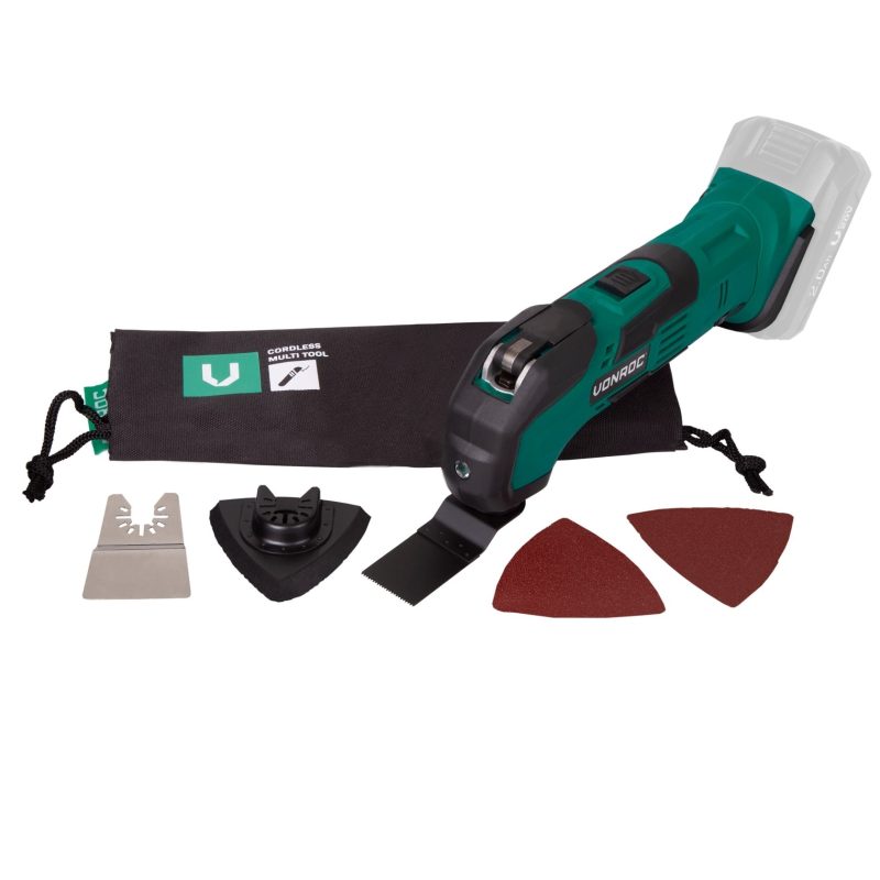 Masina multifunctionala oscilanta VONROC OT501DC, compatibila cu acumulatori 20V, 6 trepte de reglare, fara baterie si incarcator