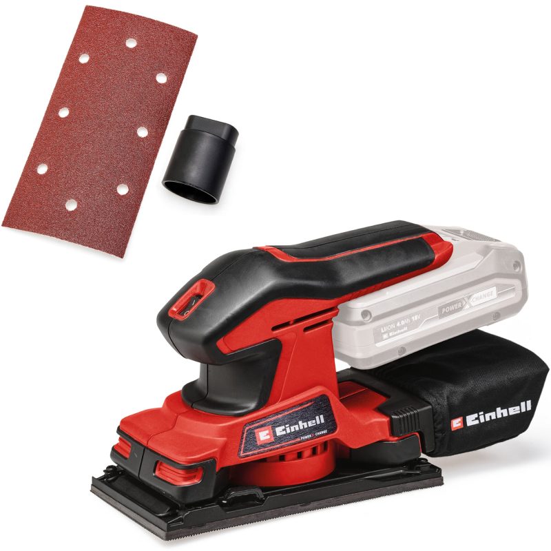 Slefuitor orbital pe acumulator Einhell TC-OS 18/187 Li Solo, 18 V, tehnologia PXC, 187 x 90 mm suprafata slefuire, 24.000 oscilatii/min, 2 mm circuit oscilant, fara...