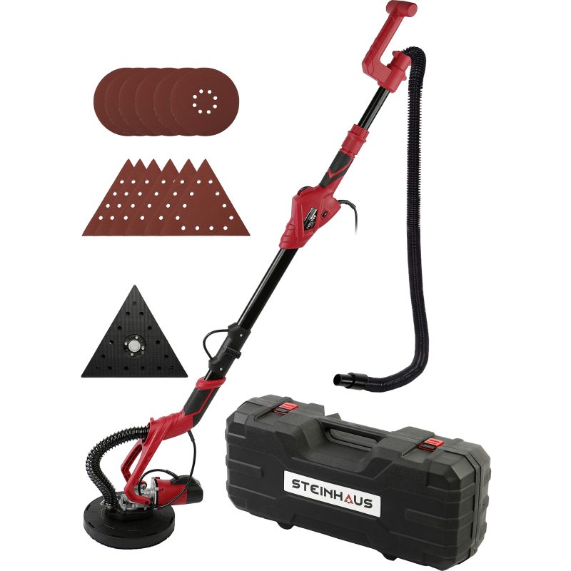 Slefuitor pentru pereti, tavane, plafoane si rigips cu brat telescopic Steinhaus PRO-DS710X2, 710W, 230mm, doua capete de slefuire, cutie de transport, 6 discuri de slefuire, 6...