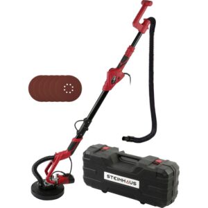 Slefuitor pentru pereti, tavane, plafoane si rigips (polizor pereti) cu brat telescopic Steinhaus PRO-DS750, 750W, 230mm, cutie de transport, 6 discuri de slefuire