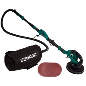 Slefuitor telescopic pereti VONROC DS503AC, putere 1050W, diametru disc 225mm, sac colectare praf, furtun aspirator, 6x hartii de slefuit incluse